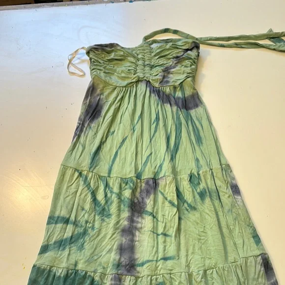 Hale Bob Dresses | Hale Bob Green And Black Ruched Sundress | Color: Black/Green | Size: Xs | Nellrubi's Closet